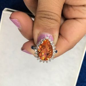 ‼️SOLD‼️Women’s Silver ring 925 Orange stone size